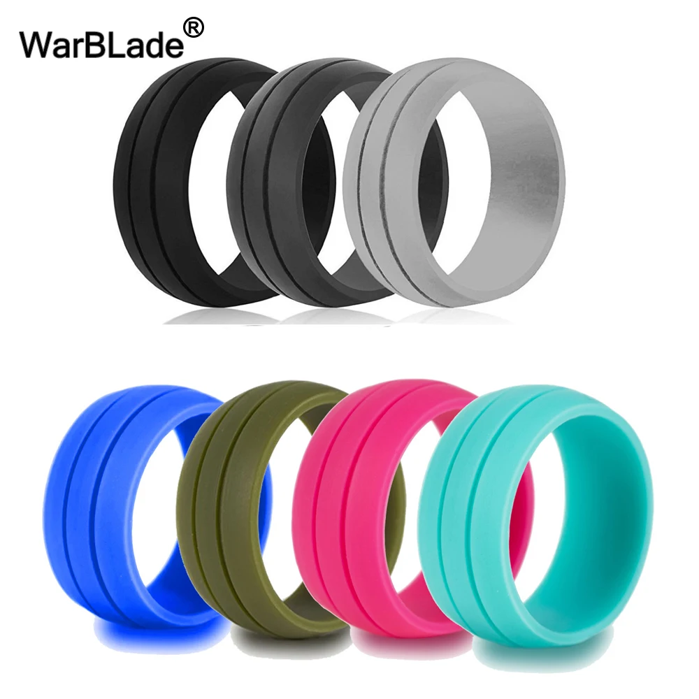 16 Styles 7pcs/set Food Grade FDA Silicone Ring For Men Women Wedding Rubber Bands Hypoallergenic Flexible Silicone Finger Ring