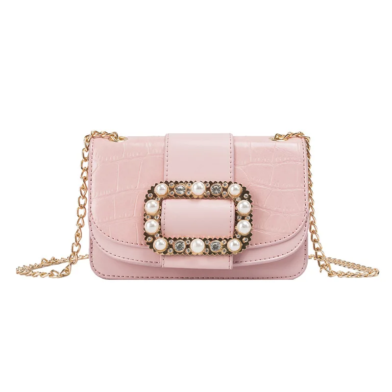 

Crocodile pattern Mini bag 2019 Summer Fashion New Quality PU Leather Women's Designer Handbag Lock Chain Shoulder Messenger Bag