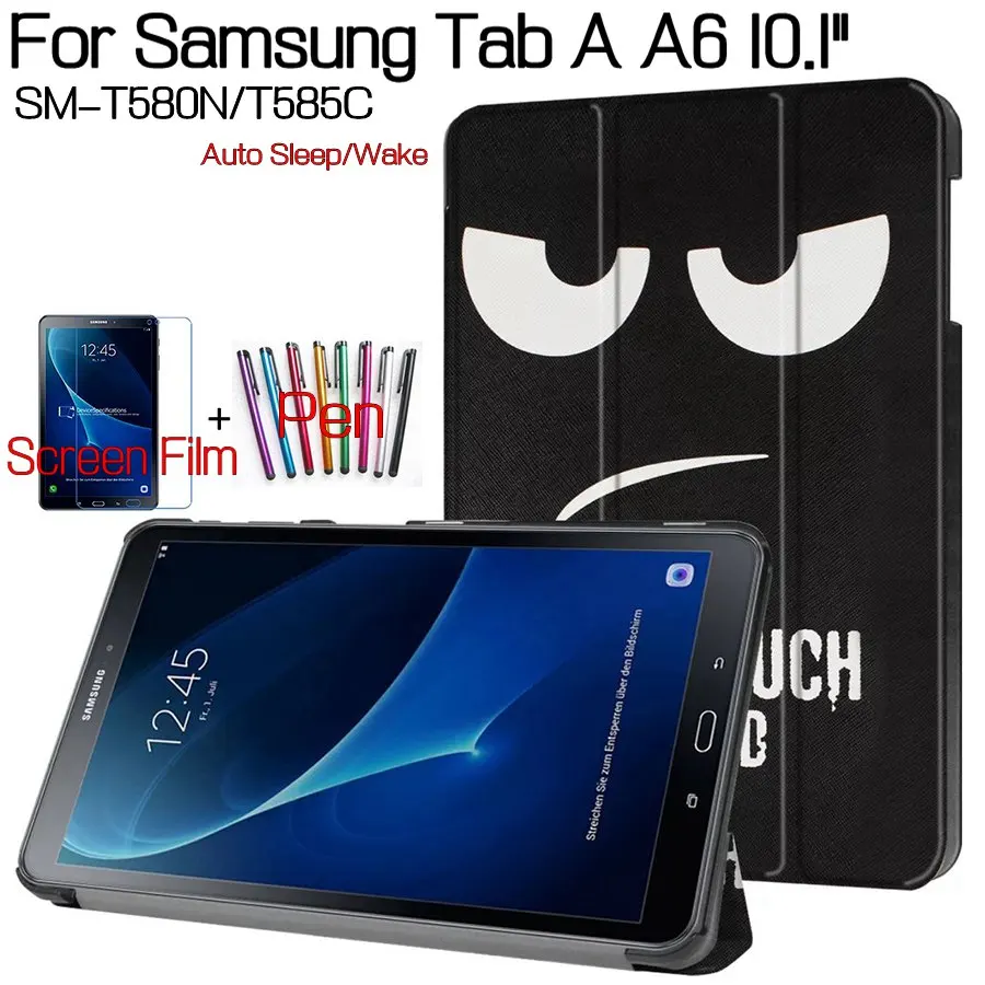 Цветной чехол для Samsung Galaxy Tab A A6 T580N T585C Стенд смарт-чехол из полиуретановой кожи 10 1