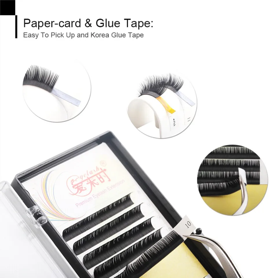 Thinkshow 3D Russia Volume Korea Silk Individual Lash Eyelash Extension Handmade Natural Long Individual Mink Lashes False Lash