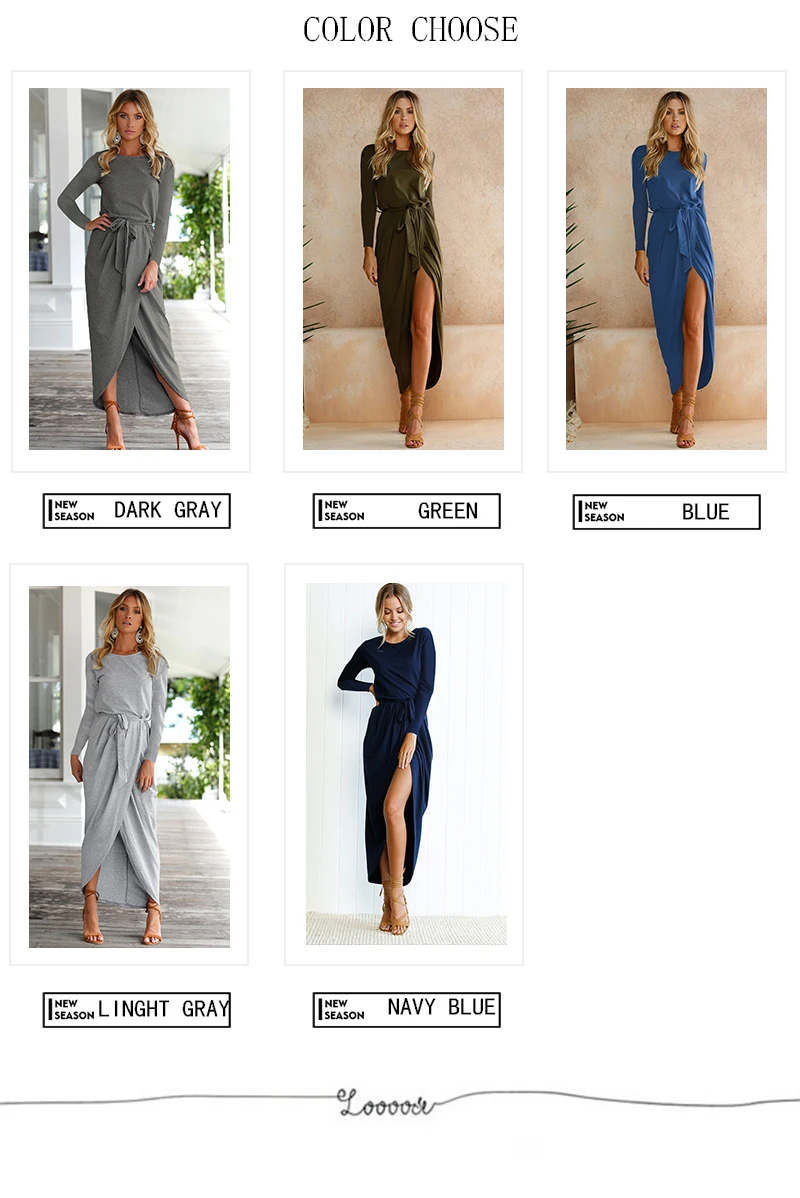 Autumn Bodycon Dress Women Sexy Split Bandage Long Sleeve Plus Size Casual Vestidos Mujer 2018 Maxi Asymmetrical O-neck Dresses  (34)