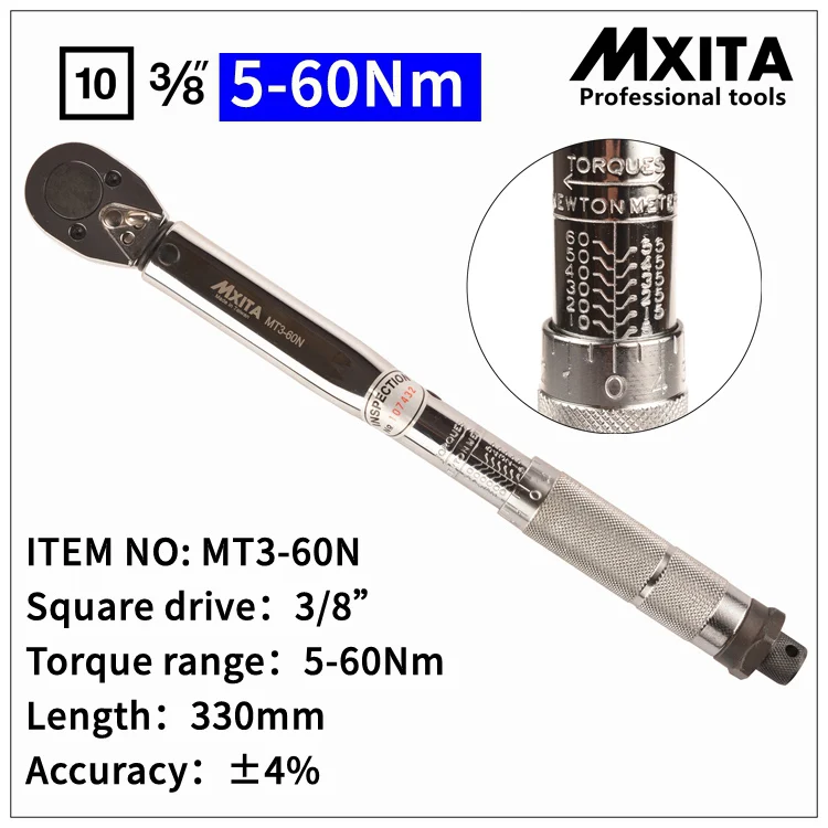 

MXITA 3/8" 5-60N Professional Adjustable Torque Wrench Bike Repair Tool Torque Spanner Tool hand tool set