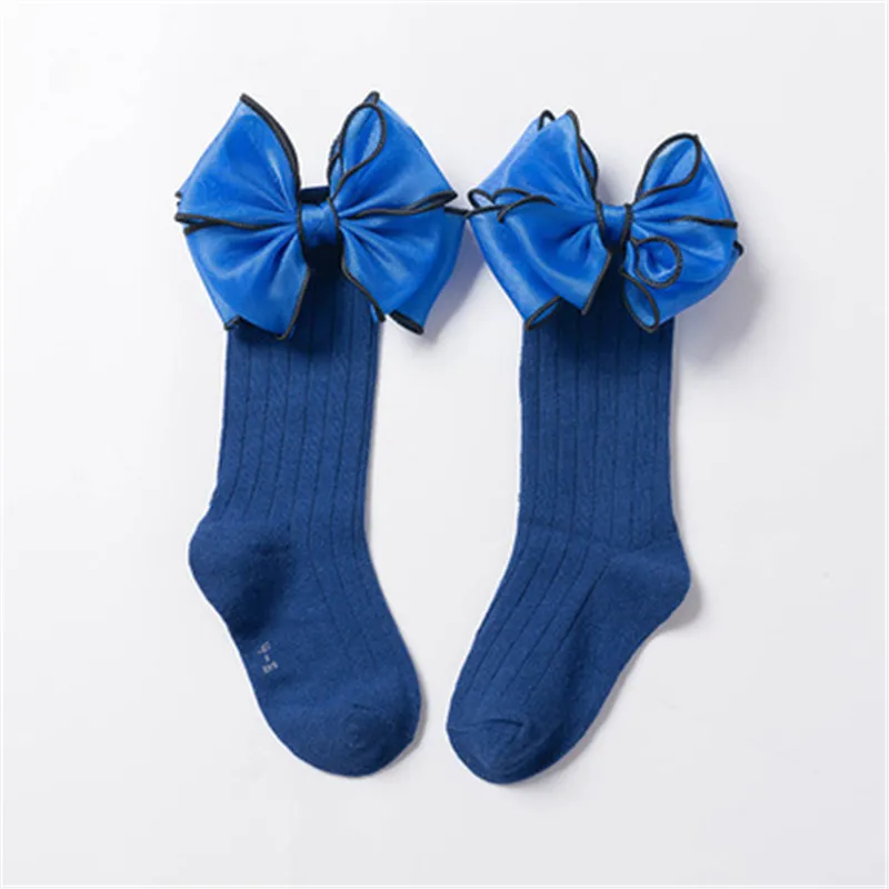 Модные детские носки с бантиками, носки для маленьких девочек Хлопковые гольфы для детей ясельного возраста, яркие цвета, одна пара носков для младенцев