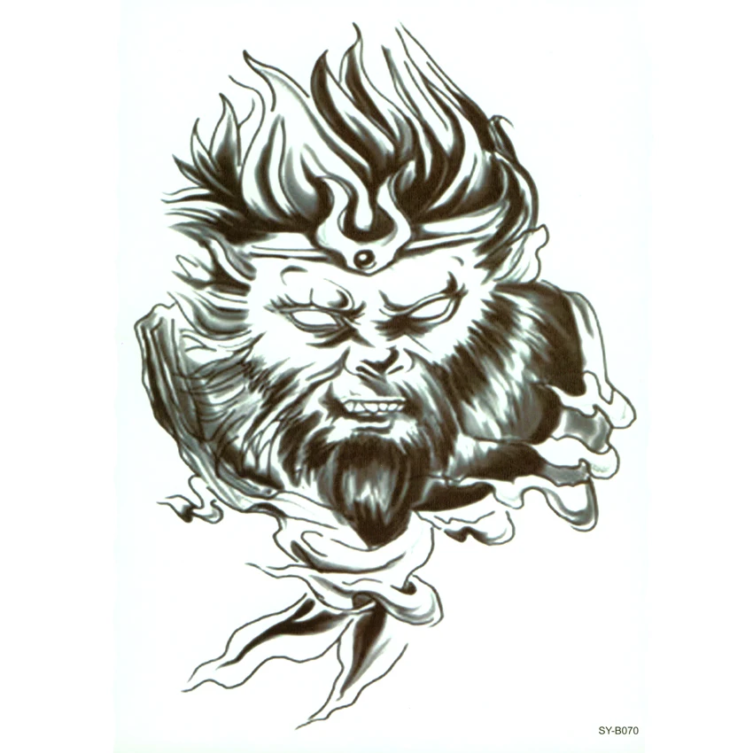 Monkey God Waterproof Temporary Tattoo Stickers Monkey King Design Body Arts Flash Tattoo For Man Woman Henna Tattoos Aliexpress Beauty Health