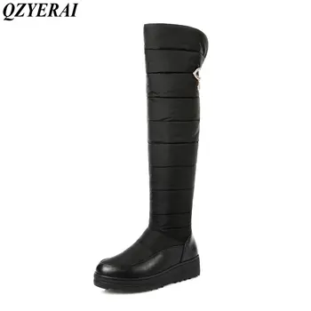

QZYERAI New arrival winter warm way thigh snow boots casual fashion waterproof female boots winter is very warm