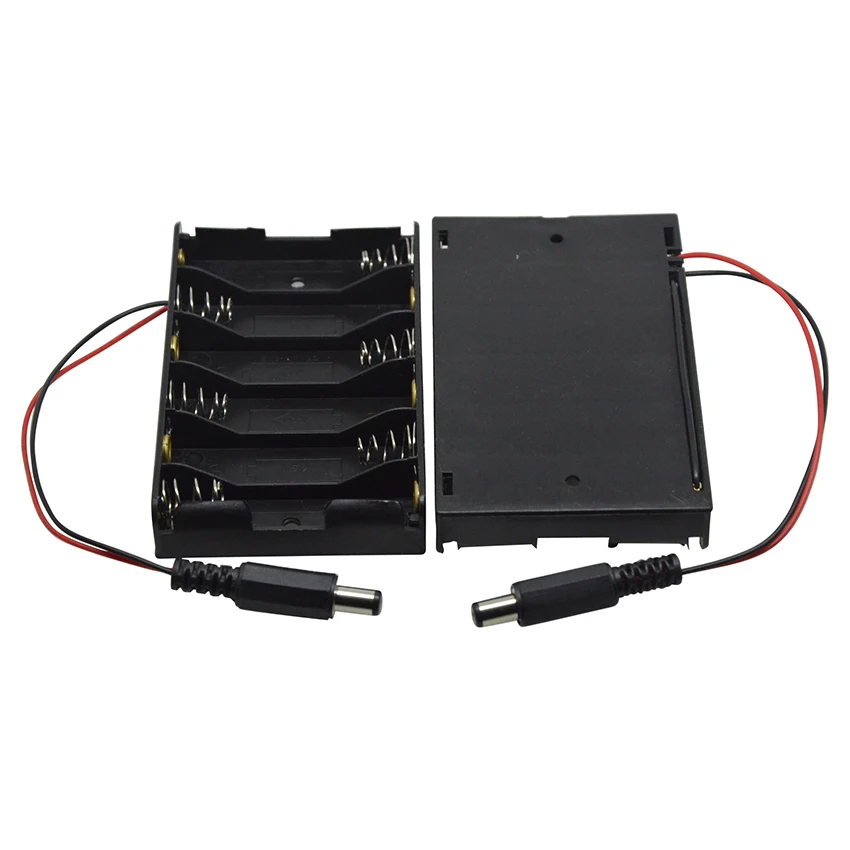 

Power Bank 6XAA Battery Holder Plastic Battery Holder Storage Box Case for 6xAA With DC5.5 * 2.1mm Power Plug