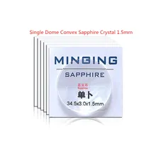 1 шт. 1,5 мм толщина одинарный колпачок выпуклые сапфировые часы Кристалл диаметр. От 20~ 27,5 мм