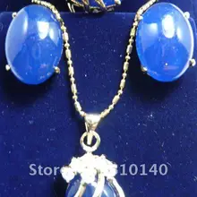 3 шт. мода синий серьги ring8# комплект U541Gg