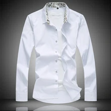 Большие размеры деловые мужские рубашки, городские Модные мужские высококачественные белые рубашки с длинными рукавами для отдыха 7XL/8XL