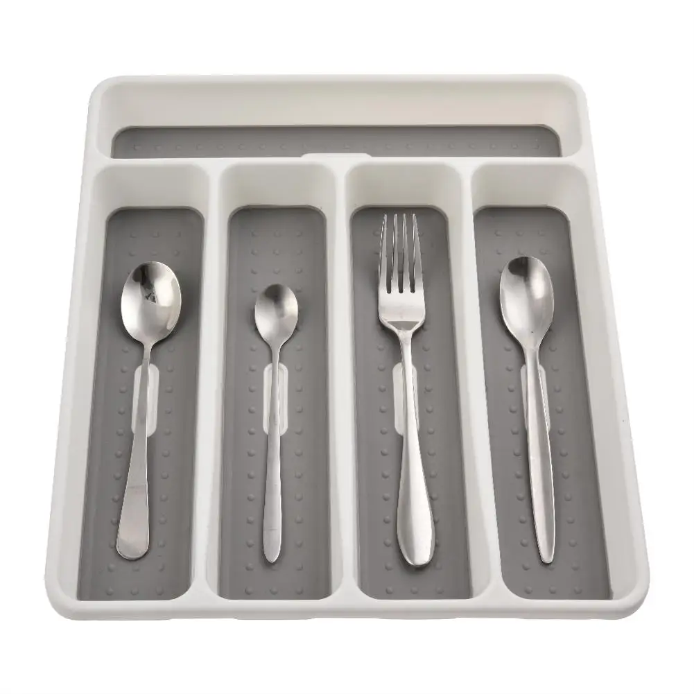 

4 Compartments Kitchen Drawer Organizer Plastic Storage Drawer Cutlery Tray For Drawers Divider Durable Utensil Safe Easy Clean