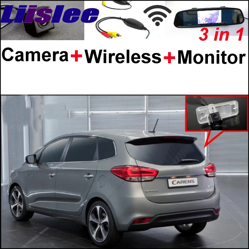 

3 in1 Special Rear View Camera + Wireless Receiver + Mirror Monitor DIY Back Up Parking System For KIA Carens RP MK3 2012~2015