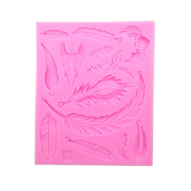 

Q-845 Feather series silicone mould freeshipping cake mold soap mold