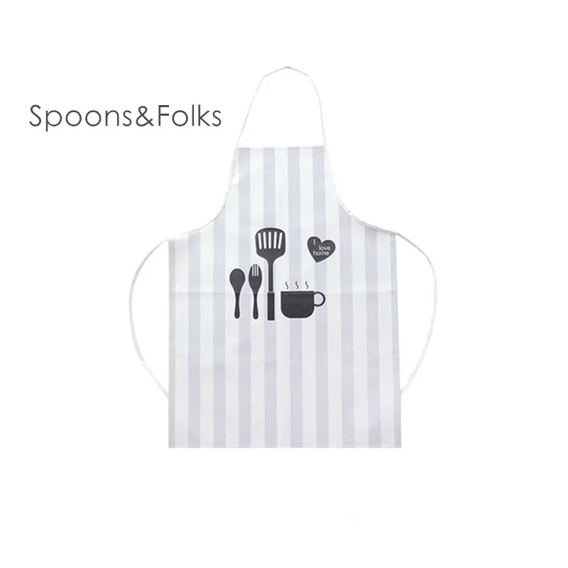 Folks and Spoons Водонепроницаемый полиуретановый фартук Для женщин практичный Пособия по кулинарии задыхаясь фартуки работа в ресторане одежда Кофе Применение ногтей фартуки для салона 4 модели - Цвет: Folks and Spoons
