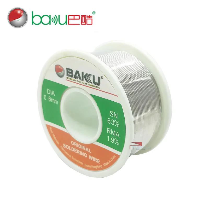 

BAKU Solder Wire BK 100 Tin Lead Rosin Core Iron Soldering Wire Reel 0.8mm 1mm for Welding Mobile