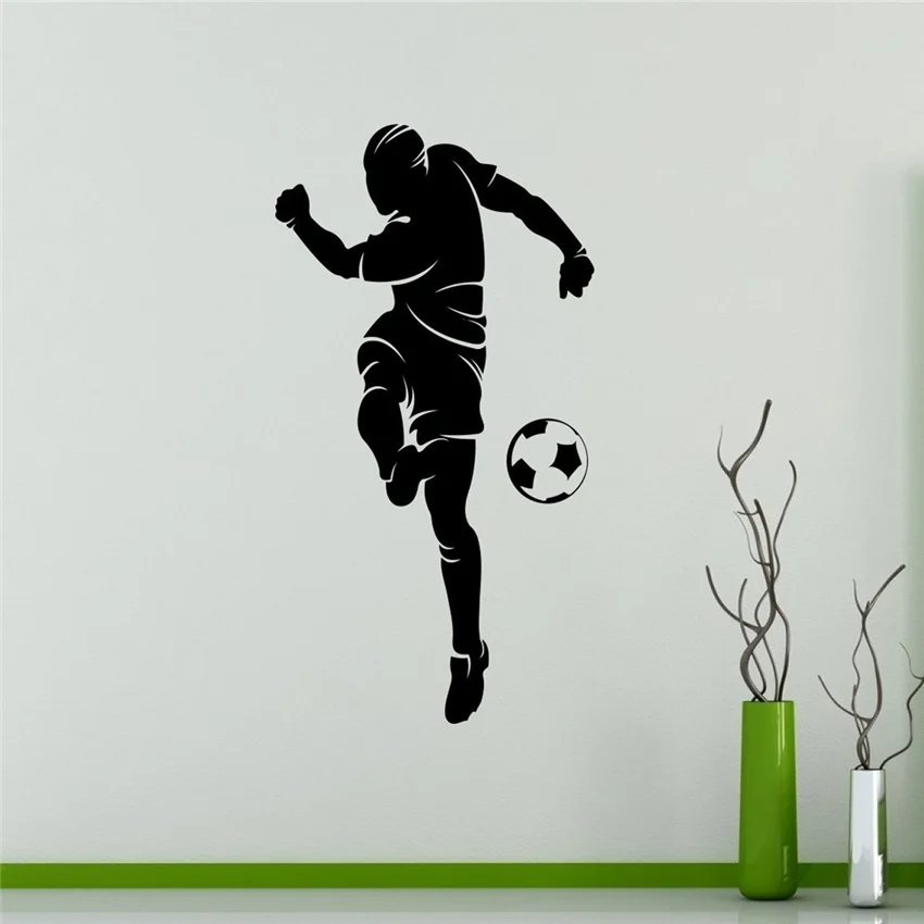 

2018 Wall Sticker Adesivo De Parede Football Player Wall Decal Soccer Vinyl Sticker Sport Home Interior Murals Housewares M29