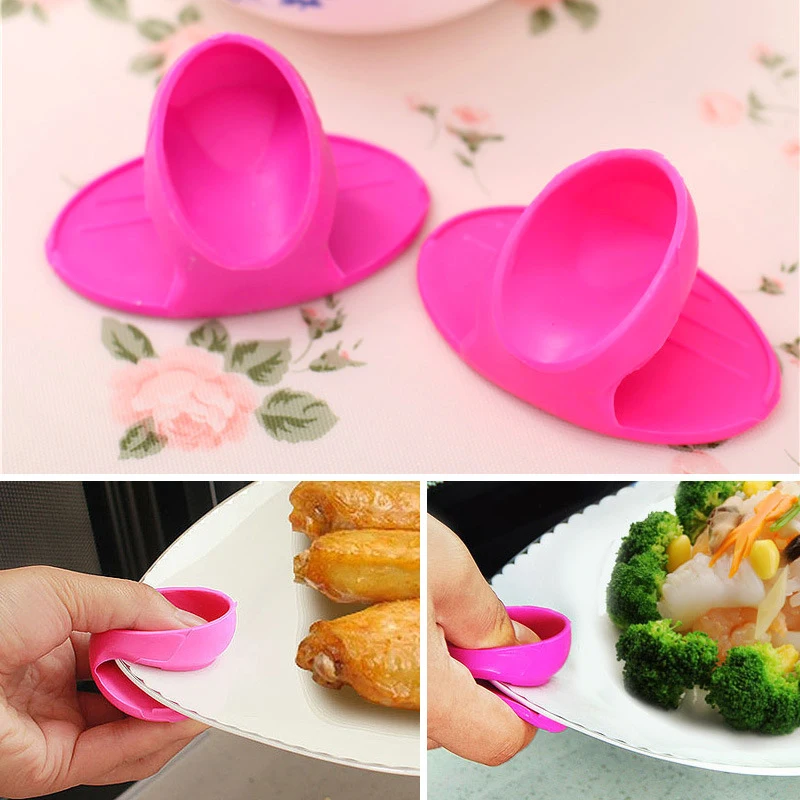 2 шт рукавицы для микроволновой печи Кухня Удобный силикон с покрытием перчатка защита пальцев Wise Cook инструмент цвет случайный