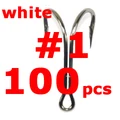 100pcs/lot High Carbon Steel Doule Hook for Fishing Nickle White Soft Lure Double  Fishing Hooks Size 4/0 3/0 2/0 1/0 #1-8