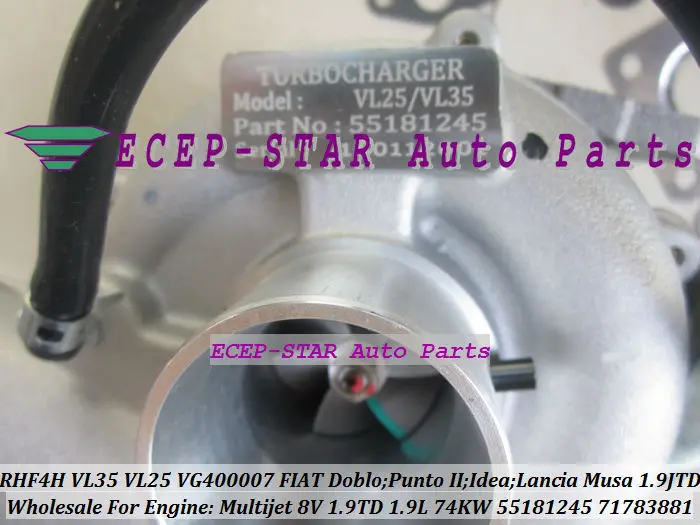 RHF4H VL35 VL25 VG400007 55181245 71783881 Turbo Turbocharger For FIAT Doblo Punto II Idea Lancia Musa 1.9 JTD 1.9L Multijet 8V 1.9TD 74KW (2)