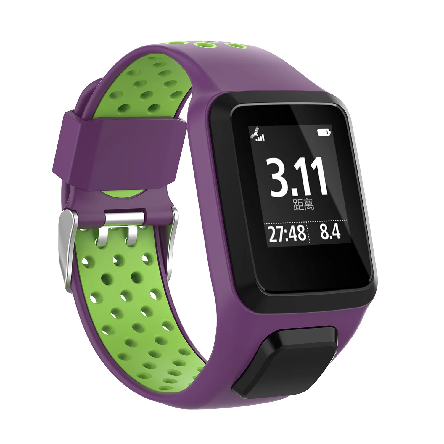 

Two-tone Soft Watch Strap for TomTom Runner 2 GPS Watch Fitness Tracker Watchband Silicone Replacement Wrist Band Accessories