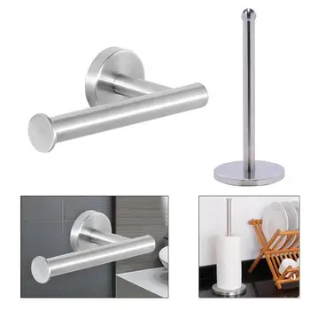 

Stainless Steel Kitchen Bathroom Toilet Paper Holder Roll Tissue Holds Rack