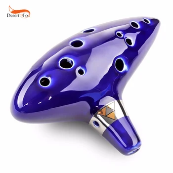 

12 Holes Blue Kiln-fired Ceramic Alto C Legend of Zelda Zelda Ocarina Flute of Time Ceramic