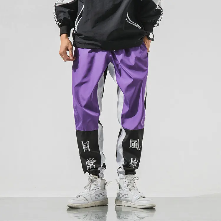 New Autumn Men Streetwear Sweatpants Hip Hop Letter Printed Patchwork Joggers Long Trousers Men Harem Pants