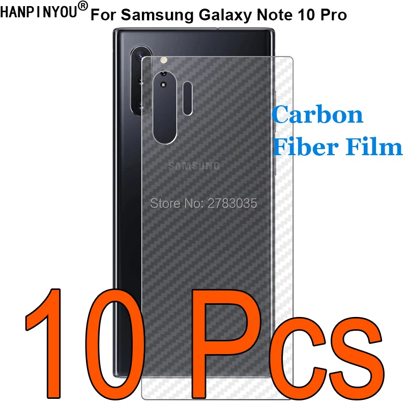 

10 Pcs/Lot For Samsung Galaxy Note 10 Pro 10Pro Durable 3D Anti-fingerprint Transparent Carbon Fiber Back Film Screen Protector