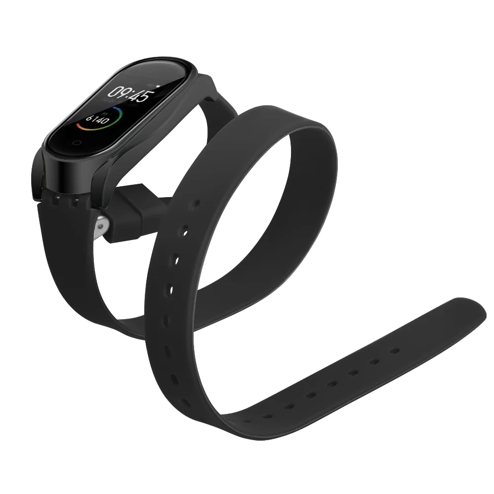 Силиконовый сменный ремешок для часов Xiaomi mi Band 4 длинный двойная обертка band