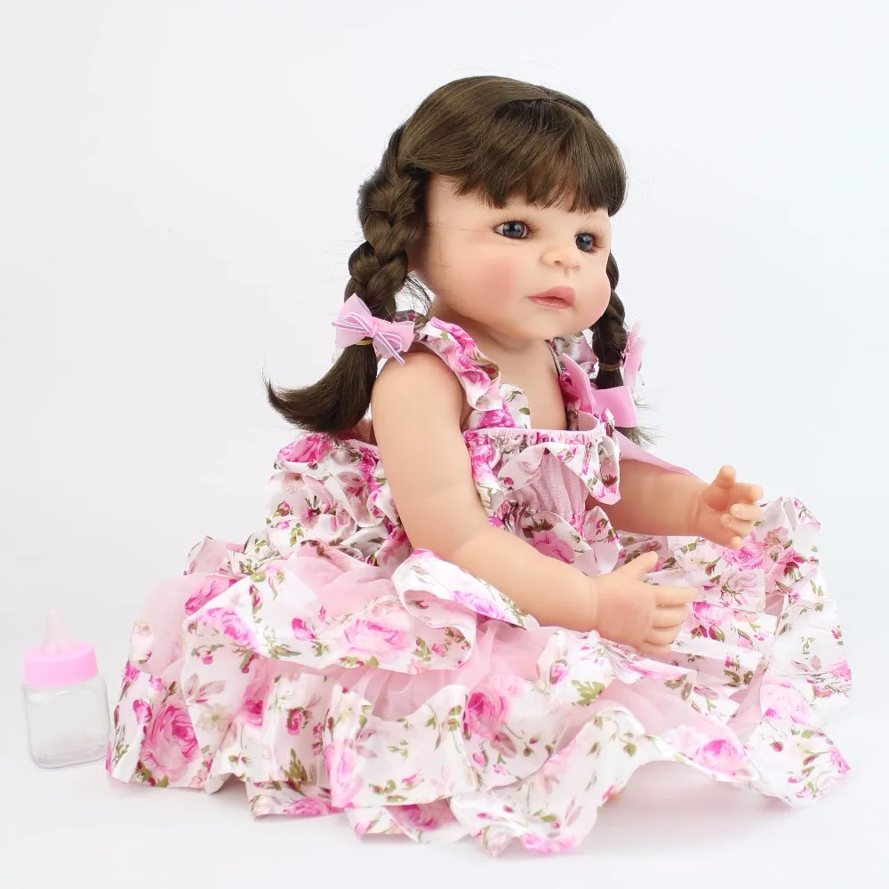 55 см силиконовый Reborn Baby Doll игрушка для девочки винил новорожденный Милая
