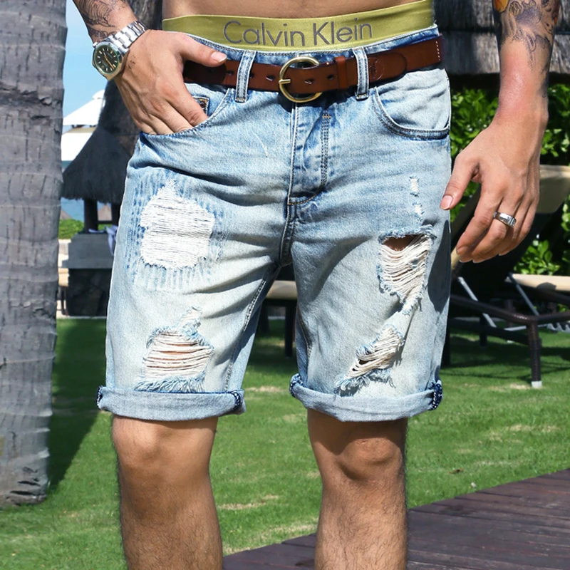 Online Buy Wholesale ripped jeans shorts men from China ripped jeans