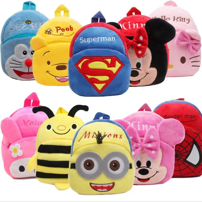 

Large size plush cartoon baby Batman school bags children plush schoolbag mini backpack for kindergarten student boys toys