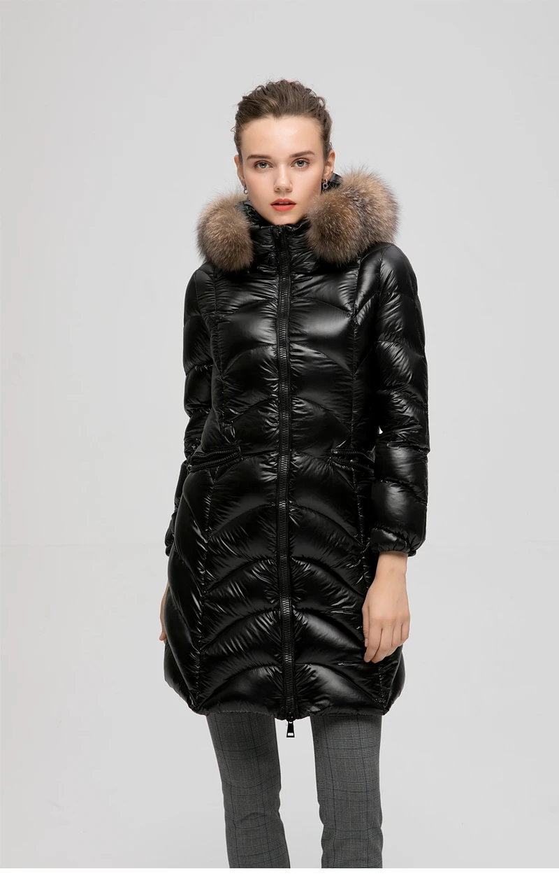 Bagomoto куртка женская пальто зима новая куртка Женский меховой воротник теплая Женская парка пуховик зимняя куртка женская верхняя одежда