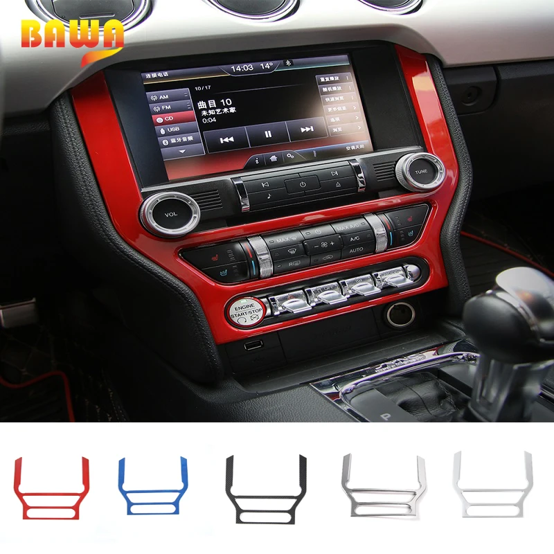 Us 30 55 35 Off Hangup 5 Color Abs Car Console Dashboard Panel Frame Gps Navigation Cover Interior Stickers For Ford Mustang 2015 Up Car Styling In