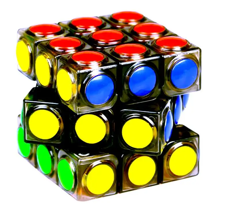 Горячие YJ прозрачный магический куб 3x3x3 Скорость головоломка куб игры в горошек Форма cubos magicos Профессиональный головоломки игры