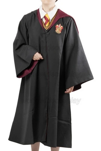 

Harry Gryffindor Cosplay Robe Cloak Vest Shirt Wide Necktie Free Shipping for Halloween and Christmas