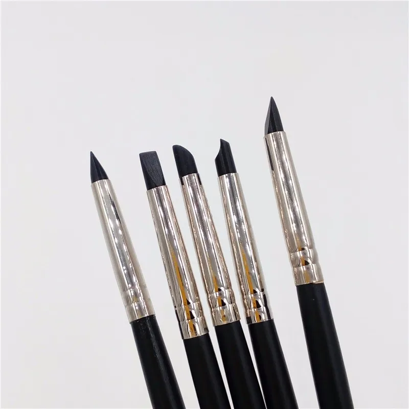 5 шт. ручки для ногтей Силиконовые кисти для резки по глине скульптура строительные глиняные Инструменты Черный Идеальный