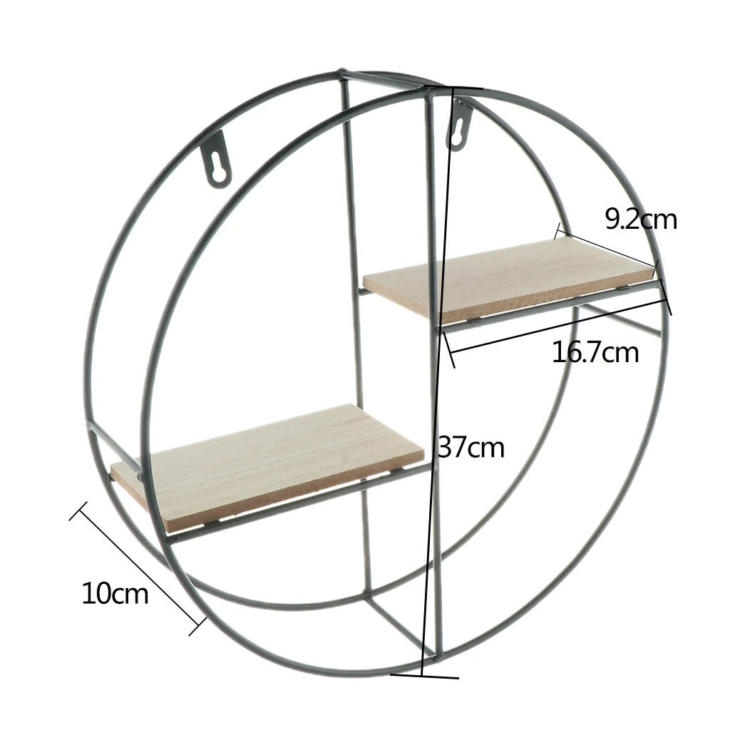 Garden Decor Iron Floating Shelves Corner Square Storage Shelf Wall Display Rack