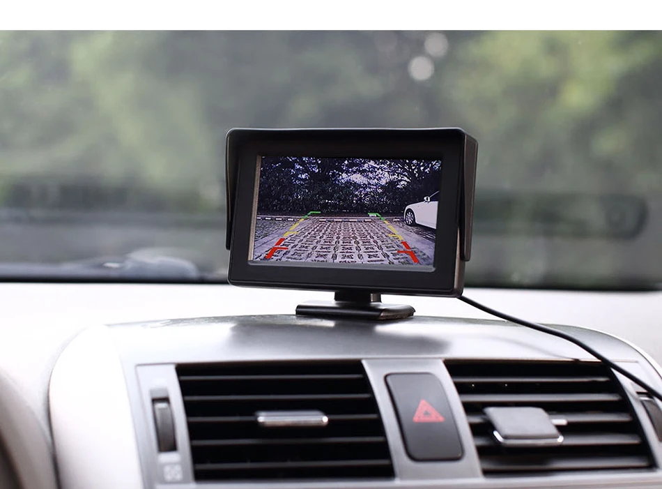 GreenYi 4,3 дюймовый автомобильный монитор TFT цветной ЖК-экран дисплей помощь при парковке Поддержка камеры заднего вида с 2 видео входом