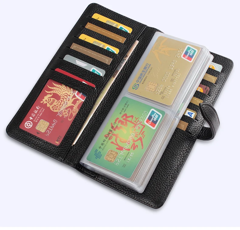 Новая Мода Пряжка держатель для карт из натуральной кожи мужской чехол для кредитных карт Женский банк/Сумка для ID карт большая емкость