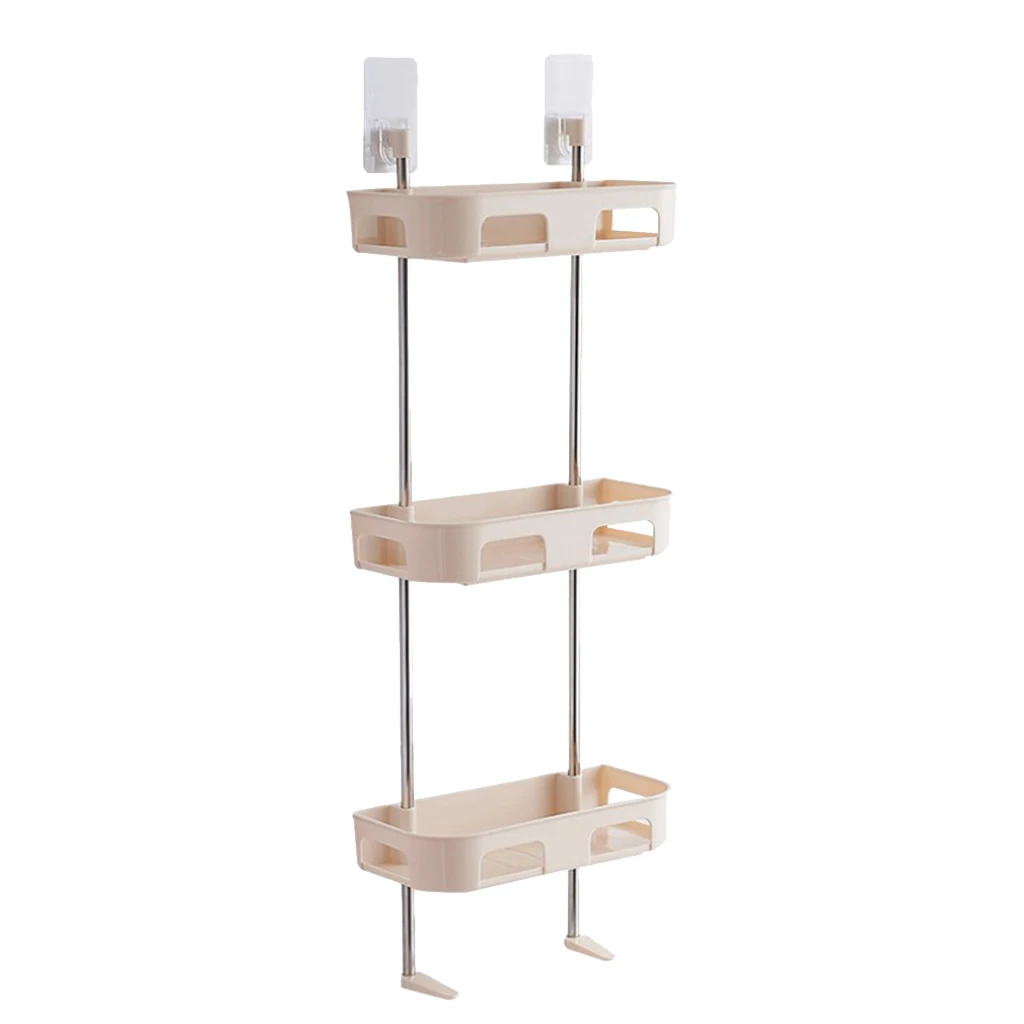 1/2/3 Layers Toilet Shelf Bathroom Storage Rack Wall-mounted Shower Shelf Shampoo Tissue Towels Holder Toilet Shower Organizer