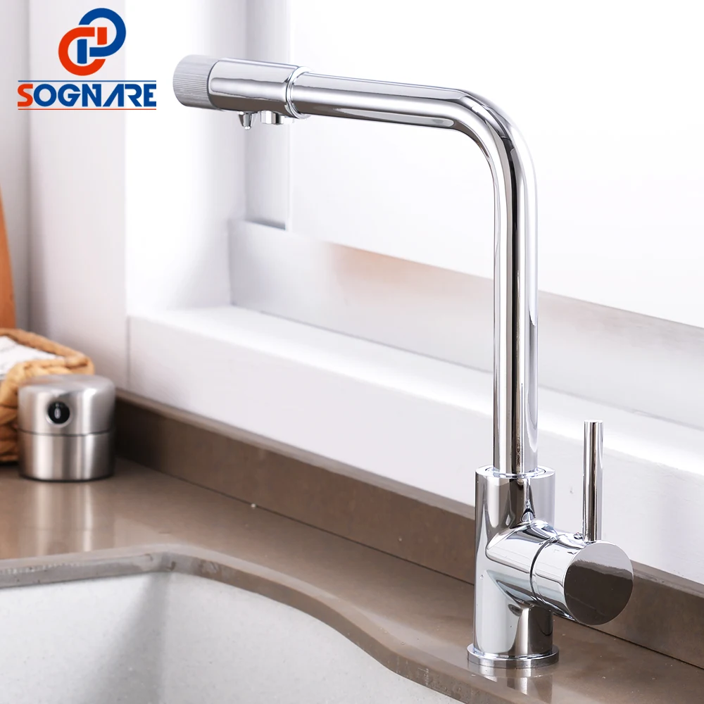  SOGNARE Filter Kitchen Faucets Brass Chrome Drinking Water Faucet for Kitchen Single Handle 360 Rot - 32911936957