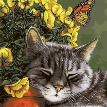 21073 милый кот-краска комплекты номеров для взрослых DIY