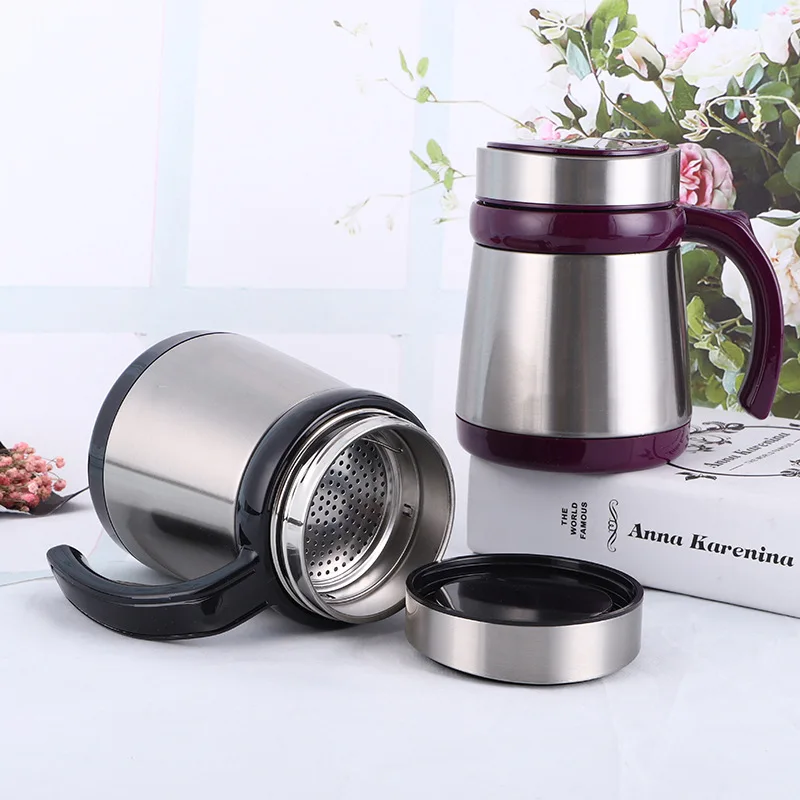 500ml Thermos 304 Stainless Steel Office vacuum Cup With Filter Coffee