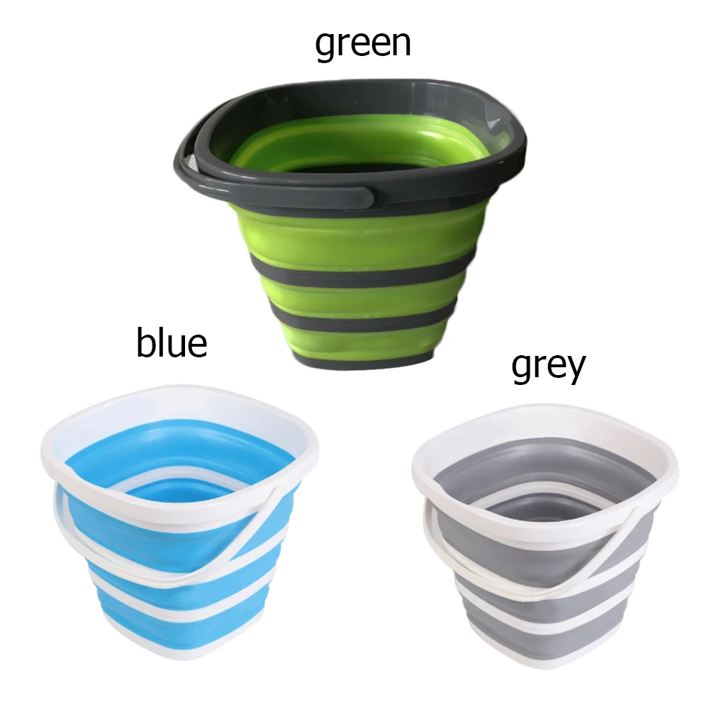 Plegable cubo con tapa plegable portátil del cubo de lavado de coches de promoción de baño de cocina de silicona cubo acampar al aire libre