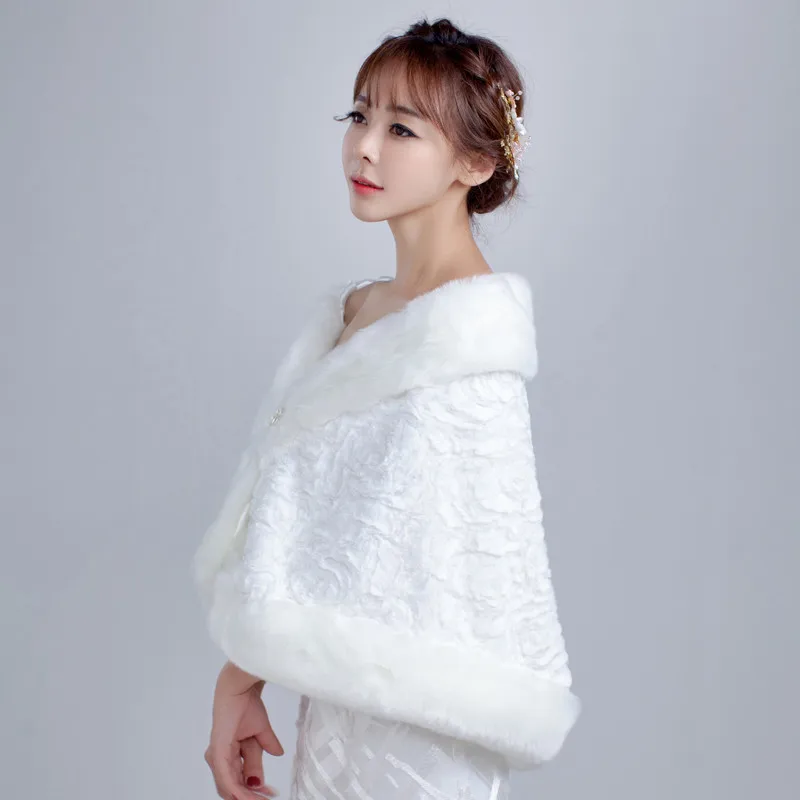 Cheap Wedding Bolero Faux Shawl Winter Bridal Jackets Accessories WomenJacket Off The Shoulder