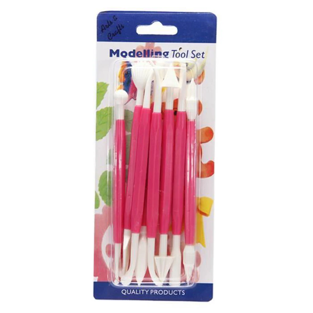 

Simple 8pcs Plastic Fondant Cake Spatula Set Heat Resistant Baking Scraper Spatulas Sculpt Shaping Tool Rose Red Newest