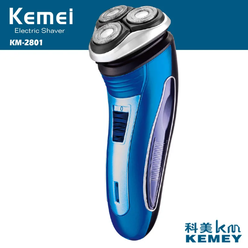 

Kemei Electric Razor Rechargeable 3D Triple Floating Blade Heads Men's Shaver Electric Razor Beard Machine KM-2801 Shaver 35D