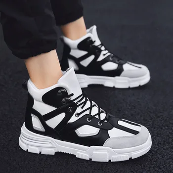 

New Fashion Sneakers Men Spring Winter Comfortable High Top Male Shoes Outdoor Walking Casual Shoes For Men