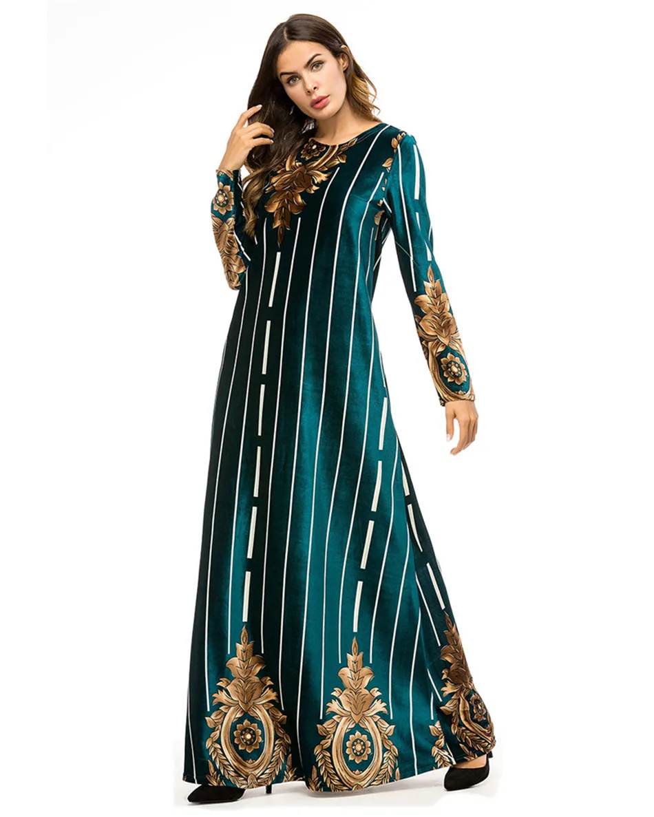o-neck Muslim dress  Abaya Arabia kaftan