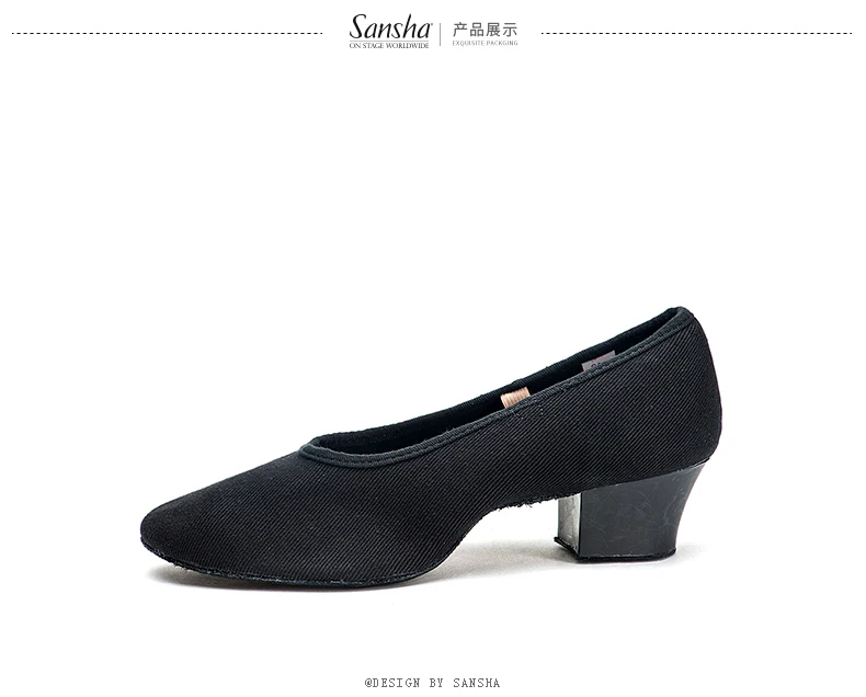 Sansha/Женская парусиновая обувь для девочек; обувь для учительниц; замшевая обувь на низком каблуке; кожаная подошва; CL35C